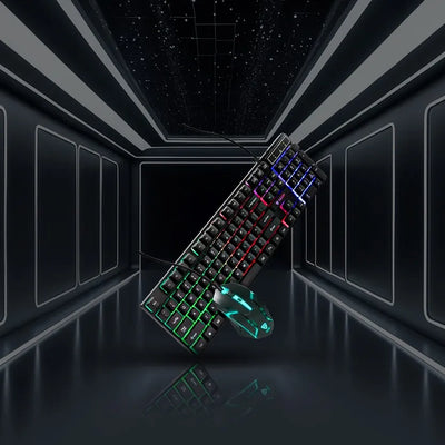 Keyboard & Mouse Combo With RGB Backlit Keys And Ergonomic High DPI Mouse For Gaming And Office Work