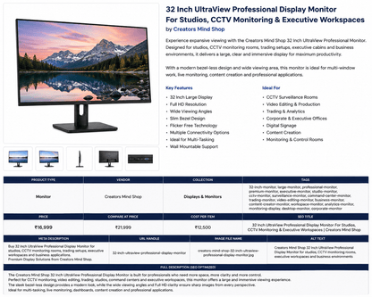32 Inch Full HD Professional Monitor - Creators Mind Shop