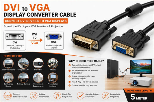 DVI to VGA Display Converter Cable - Creators Mind Shop