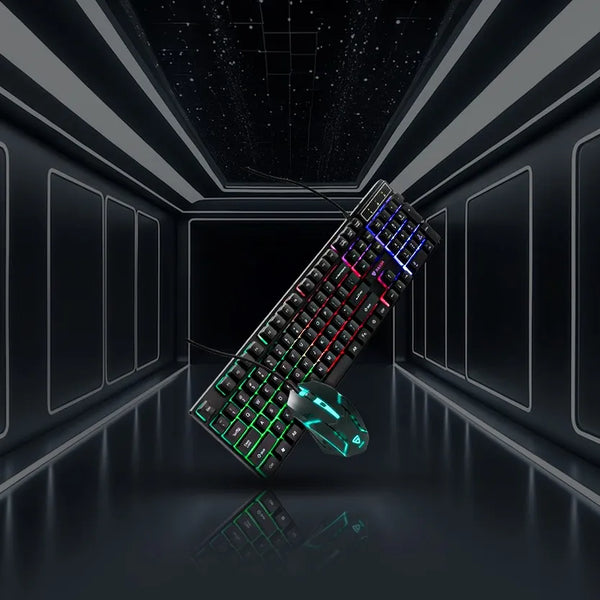 Keyboard & Mouse Combo With RGB Backlit Keys And Ergonomic High DPI Mouse For Gaming And Office Work