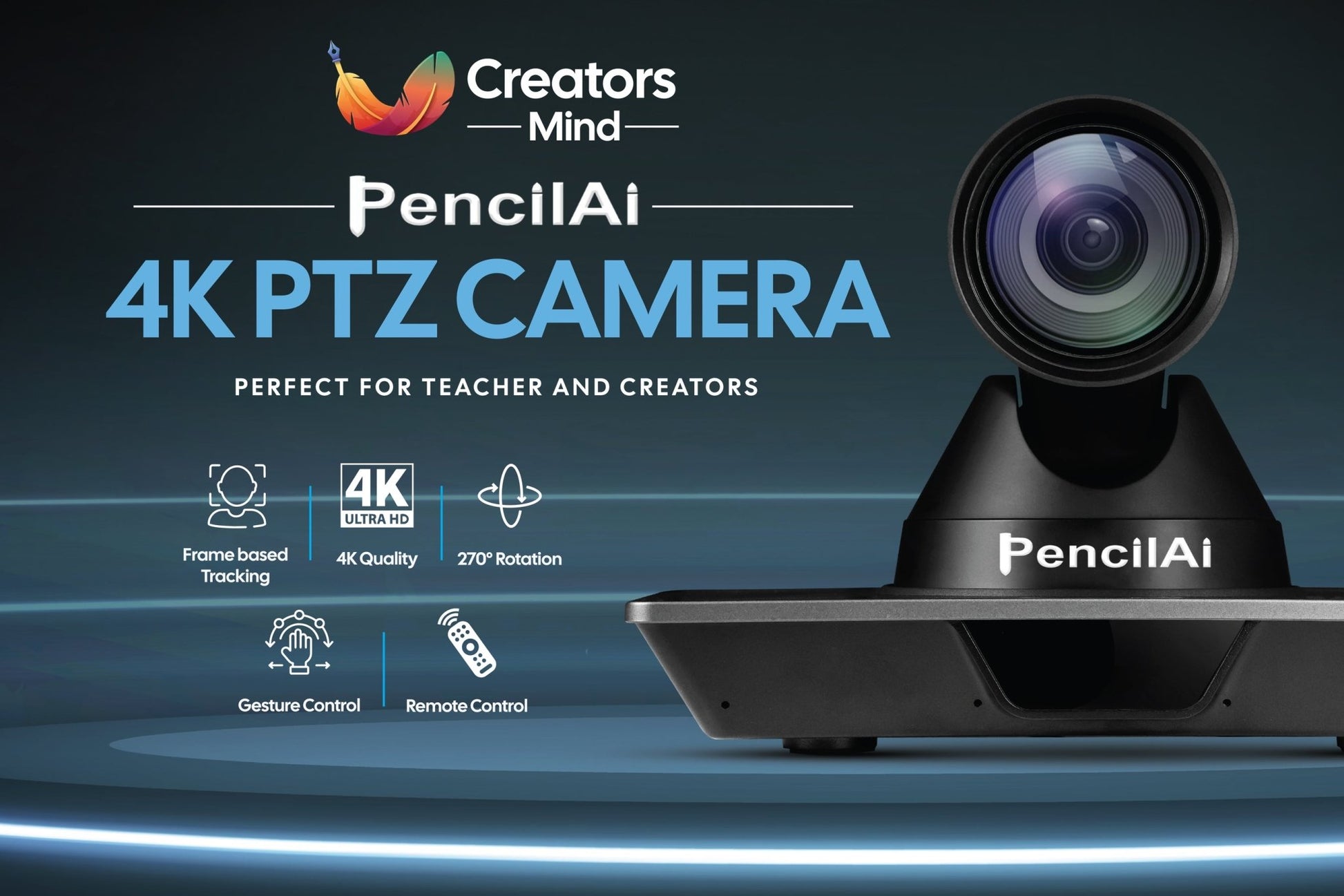 Pencil Ai 4K PTZ (12× Optical Zoom) - Pencil Ai