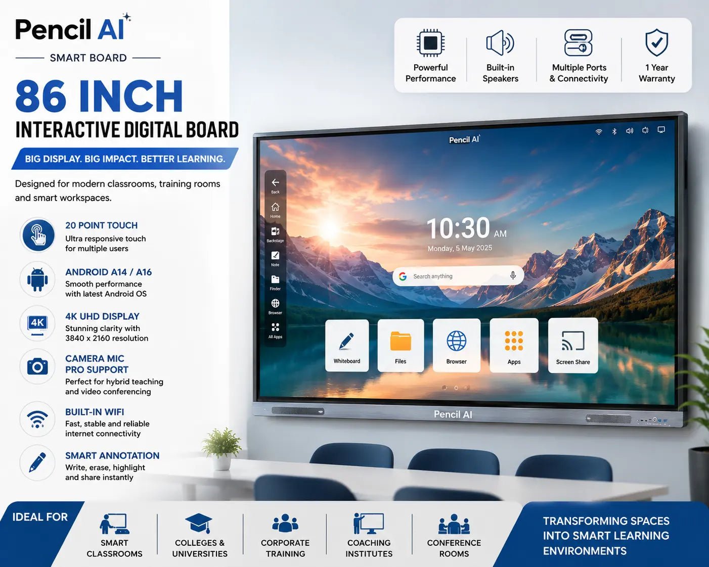Pencil AI Interactive Digital Board - Creators Mind Shop