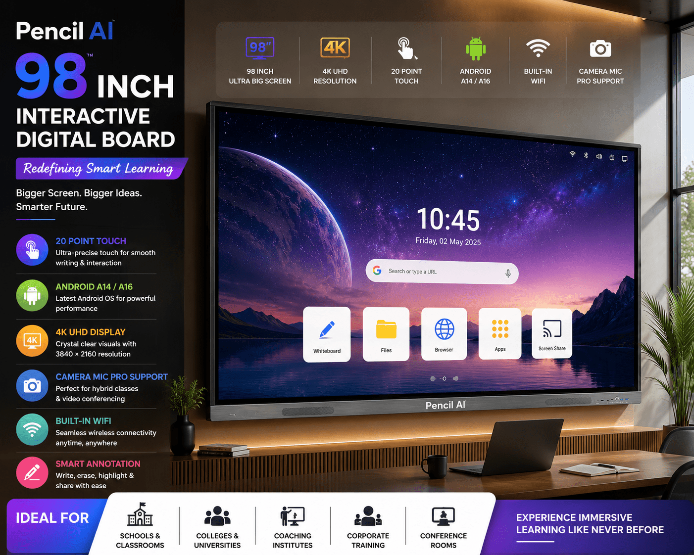 Pencil AI Interactive Digital Board - Creators Mind Shop