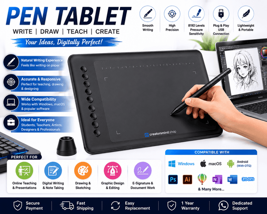 "Professional Pen Tablets for Online Teaching, Digital Writing & Graphic Design" - Creators Mind Shop